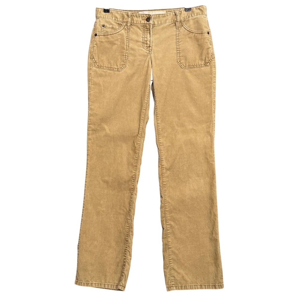 Ann Taylor LOFT Slim Boot Corduroy Pants 4 Tan Khaki Low Rise Y2K‎ Stretch